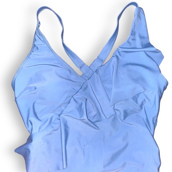 SHEIN Women’s Small Blue Ruffled Bathing Suit - Picture 2 of 8